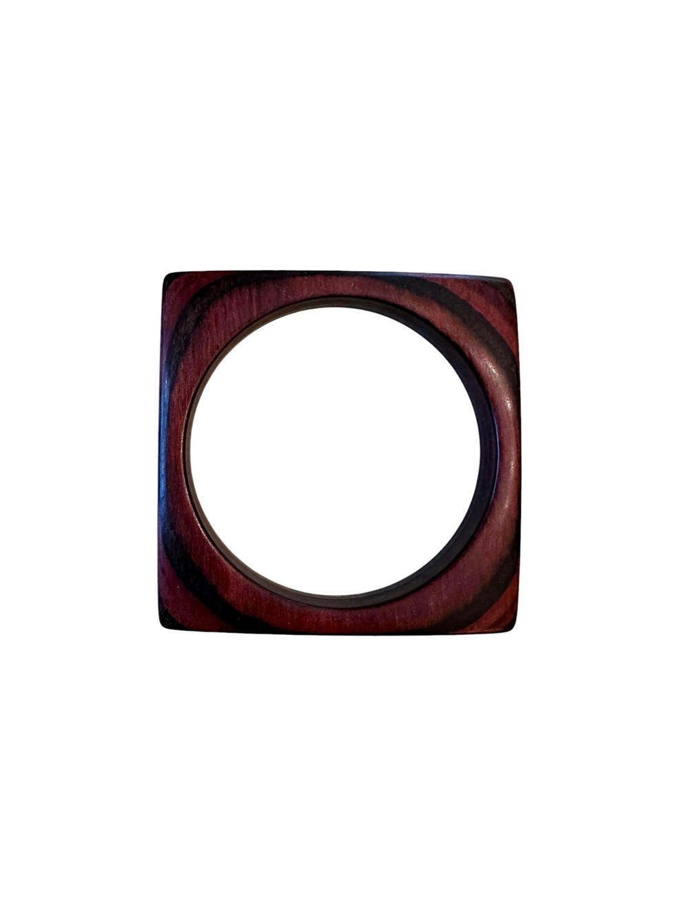 Vintage square wooden bangle bracelet